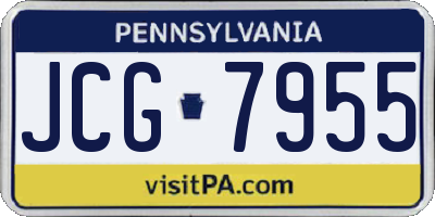 PA license plate JCG7955