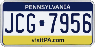 PA license plate JCG7956