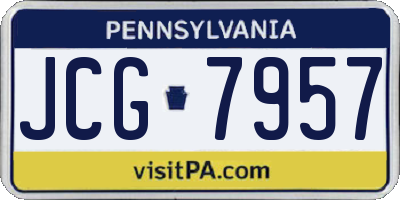 PA license plate JCG7957