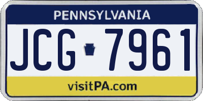 PA license plate JCG7961