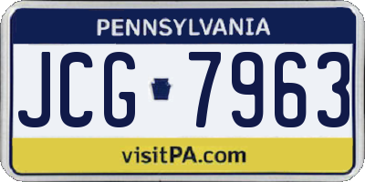 PA license plate JCG7963