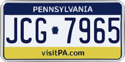 PA license plate JCG7965
