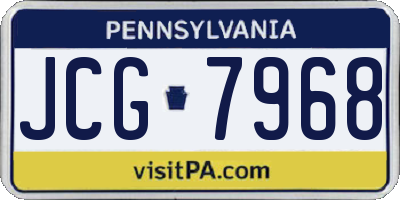 PA license plate JCG7968