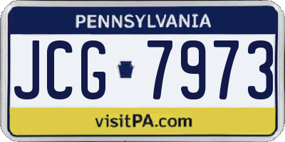 PA license plate JCG7973