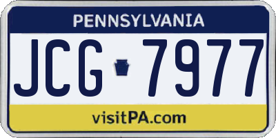 PA license plate JCG7977