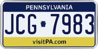 PA license plate JCG7983