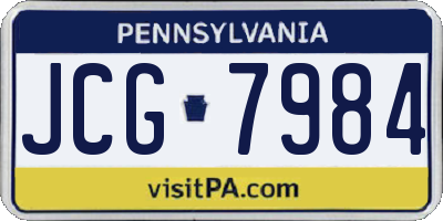 PA license plate JCG7984