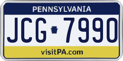 PA license plate JCG7990