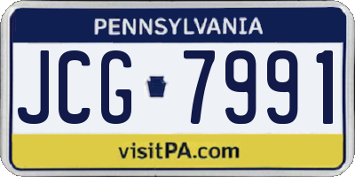 PA license plate JCG7991