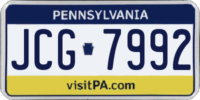 PA license plate JCG7992