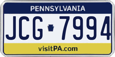 PA license plate JCG7994