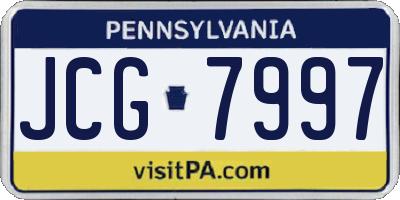 PA license plate JCG7997