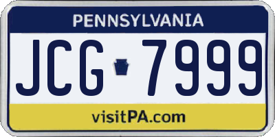 PA license plate JCG7999