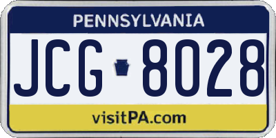 PA license plate JCG8028