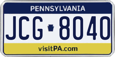 PA license plate JCG8040