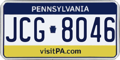 PA license plate JCG8046