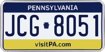 PA license plate JCG8051