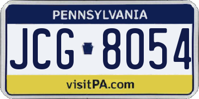 PA license plate JCG8054