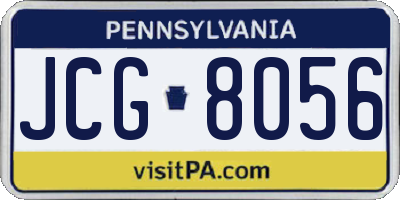 PA license plate JCG8056