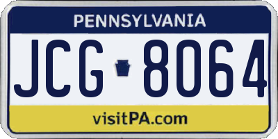 PA license plate JCG8064