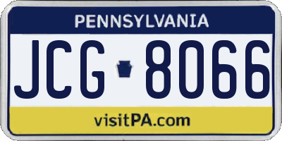 PA license plate JCG8066