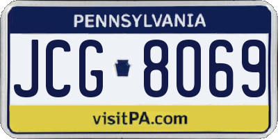PA license plate JCG8069