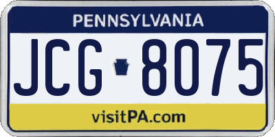 PA license plate JCG8075