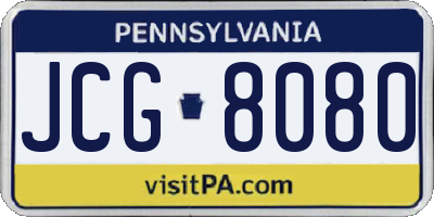 PA license plate JCG8080
