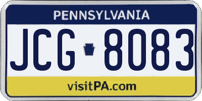 PA license plate JCG8083