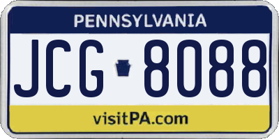 PA license plate JCG8088