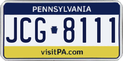 PA license plate JCG8111