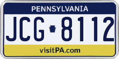 PA license plate JCG8112