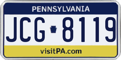 PA license plate JCG8119