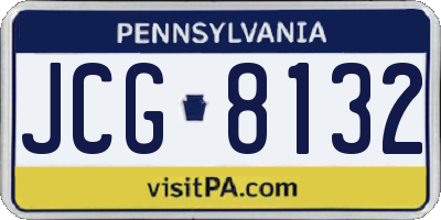 PA license plate JCG8132