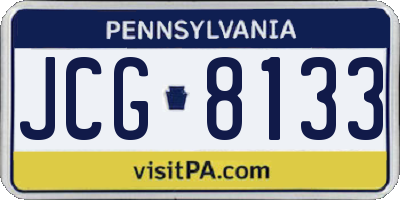 PA license plate JCG8133