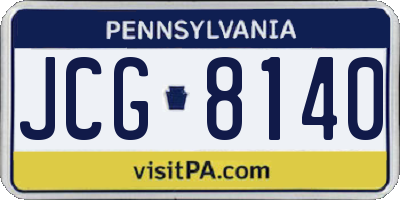 PA license plate JCG8140