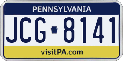 PA license plate JCG8141