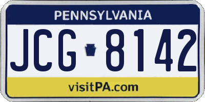 PA license plate JCG8142