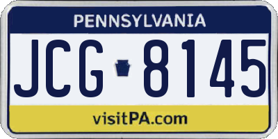 PA license plate JCG8145