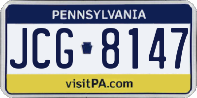 PA license plate JCG8147