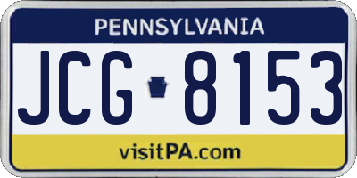 PA license plate JCG8153