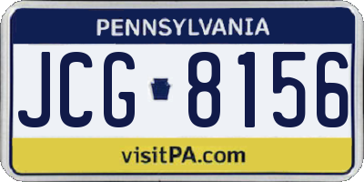 PA license plate JCG8156