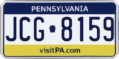 PA license plate JCG8159