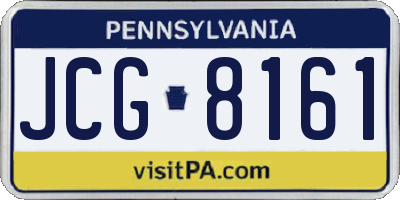PA license plate JCG8161