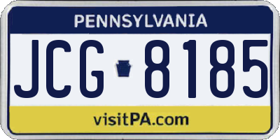PA license plate JCG8185