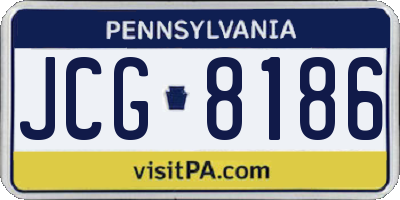 PA license plate JCG8186