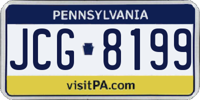 PA license plate JCG8199