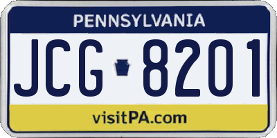 PA license plate JCG8201