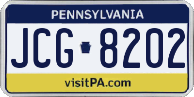 PA license plate JCG8202