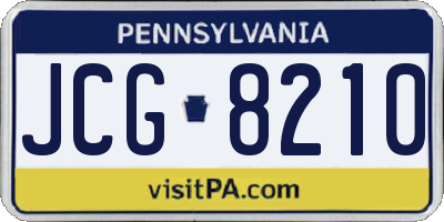 PA license plate JCG8210